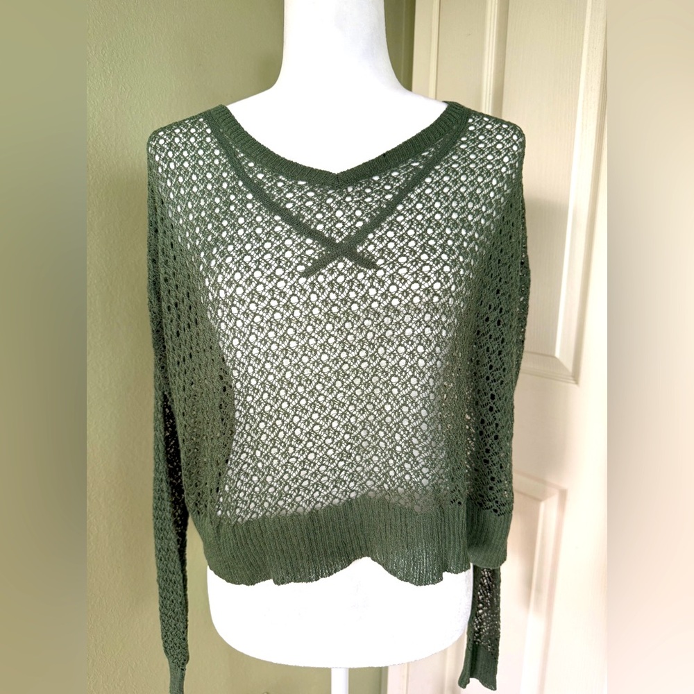 KENSIE OLIVE GREEN SWEATER WOMEN SZ SMALL